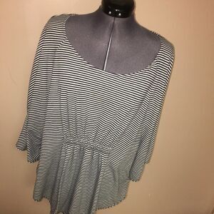 Faded Glory Plus Size Striped Top 2X (18W-20W)
